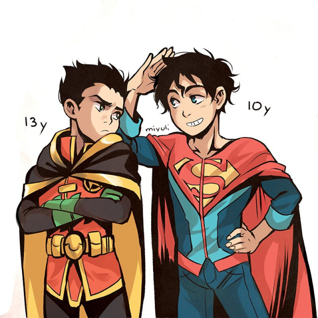 damian wayne+jonathan kent+robin (dc)+superboy