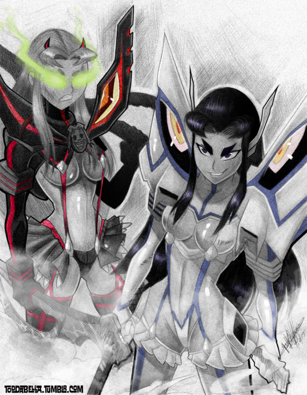 blackfire+junketsu+kiryuuin satsuki+matoi ryuuko+senketsu+starfire