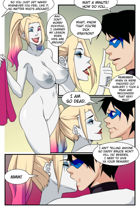 dick grayson+harley quinn+nightwing