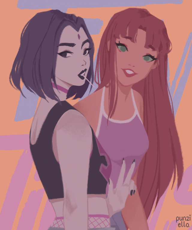 raven (dc)+starfire