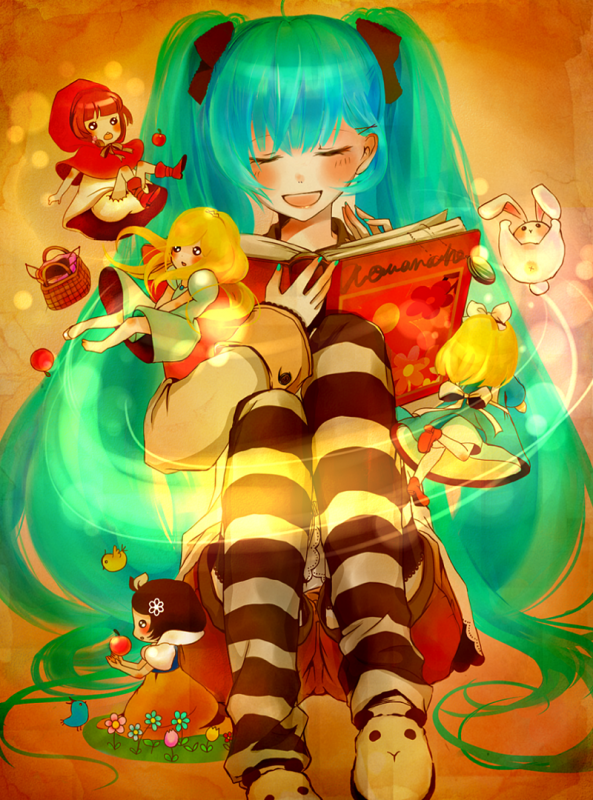 alice (wonderland)+hatsune miku+little red riding hood (grimm)+snow white (disney)+white rabbit