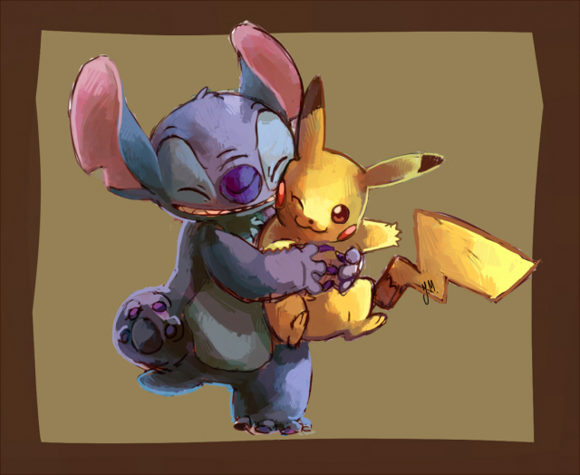 pikachu+stitch (lilo & stitch)