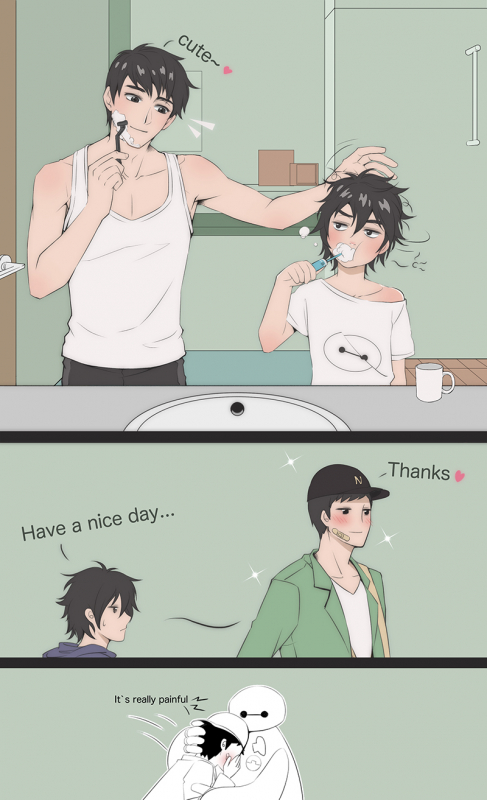 baymax+hiro hamada+tadashi hamada