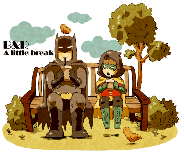 batman+damian wayne+dick grayson+robin (dc)