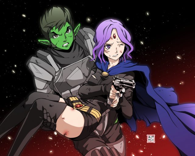 beast boy (dc)+raven (dc)