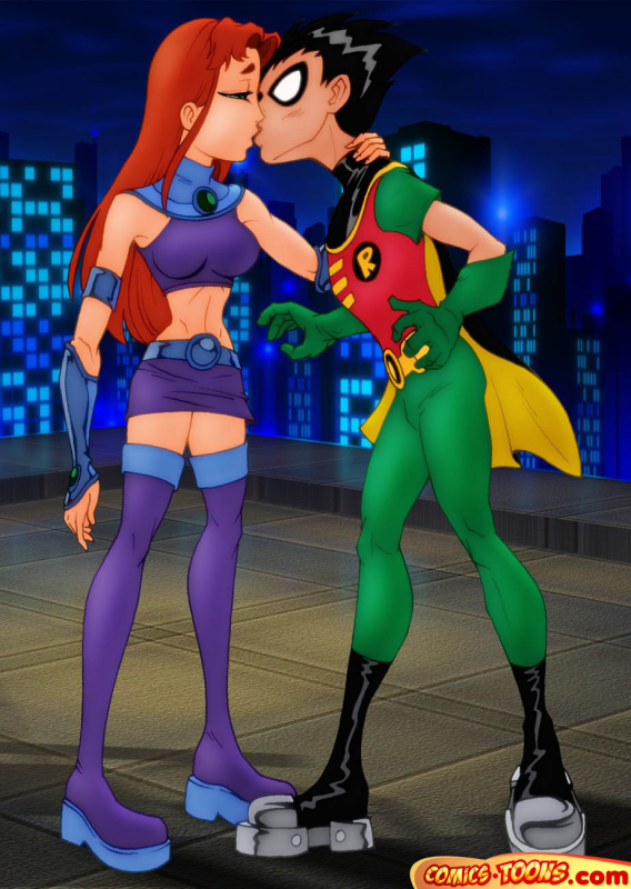 dick grayson+robin (dc)+starfire