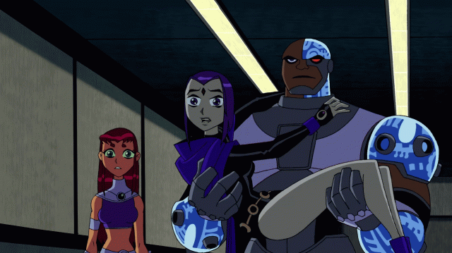 cyborg (dc)+raven+starfire