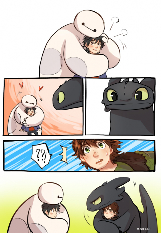 baymax+hiccup horrendous haddock iii+hiro hamada+toothless