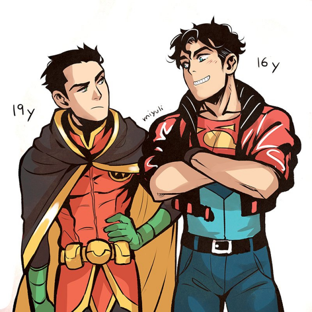 damian wayne+jonathan kent+robin (dc)+superboy