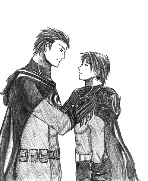 batman+bruce wayne+dick grayson