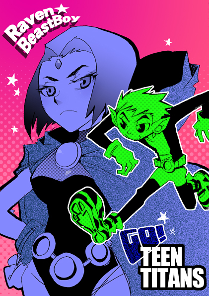 beast boy (dc)+raven (dc)