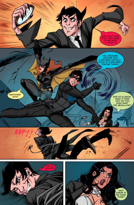 barbara gordon+batgirl+dick grayson+nightwing+zatanna+zatanna zatara