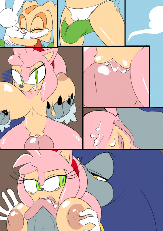 amy rose+cream the rabbit+sonic the werehog