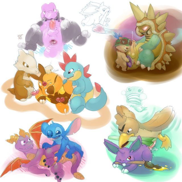 argonsaurus+croconaw+experiment (species)+farfetch'd+marowak+nidoran+pignite+poliwhirl+rammus+spyro+stitch+teemo