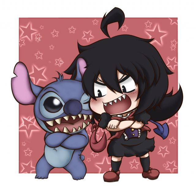 houjuu nue+stitch (lilo & stitch)