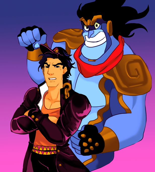 aladdin (character)+genie (aladdin)+kuujou joutarou+stand (jojo)+star platinum