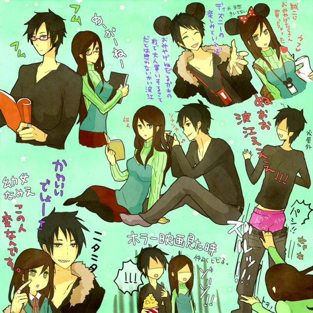 mickey mouse+minnie mouse+orihara izaya+yagiri namie