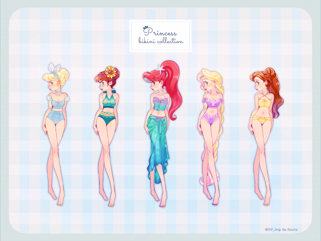 anna (frozen)+ariel (disney)+belle (disney)+cinderella (disney)+rapunzel (disney)