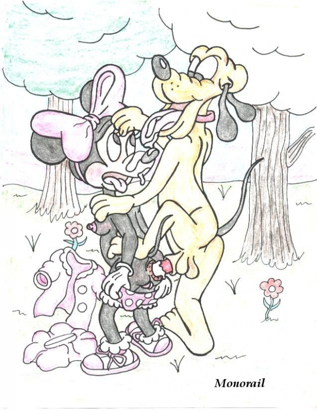 minnie mouse+pluto.
