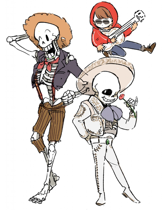 ernesto de la cruz+frisk (undertale)+hector rivera+miguel rivera+papyrus (undertale)+sans