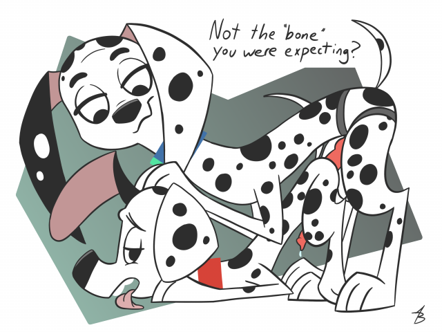 delilah (101 dalmatians)+dylan (101 dalmatians)