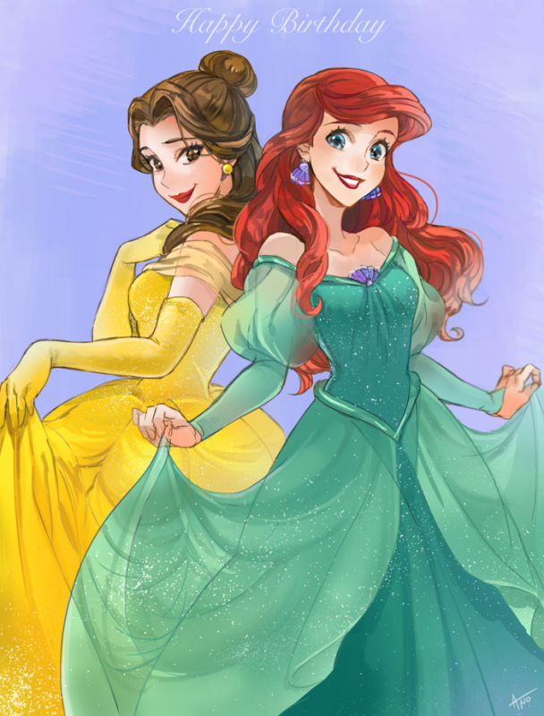 ariel (disney)+belle (disney)