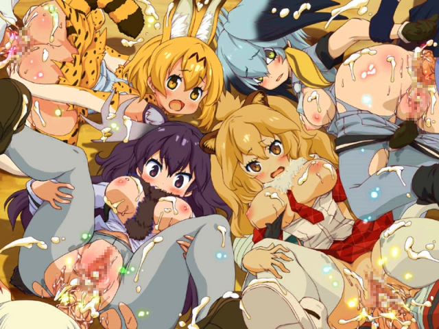 lion (kemono friends)+moose (kemono friends)+serval (kemono friends)+shoebill (kemono friends)