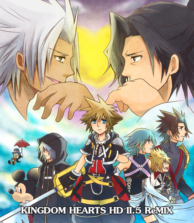 aqua (kingdom hearts)+master eraqus+mickey mouse+riku+sora (kingdom hearts)+terra (kingdom hearts)+xehanort
