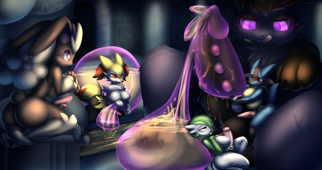 braixen+gardevoir+lopunny+lucario+vulpix+zorua