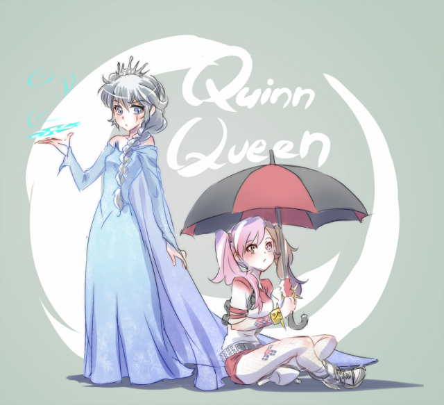 elsa (frozen)+harley quinn+neo (rwby)+weiss schnee