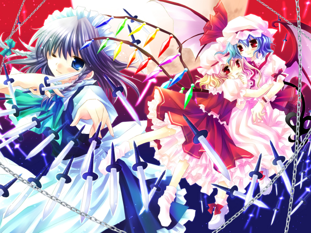 flandre scarlet+izayoi sakuya+remilia scarlet