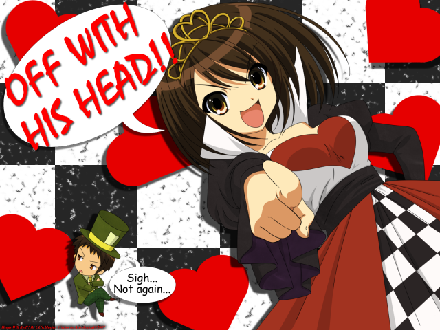 kyon+queen of hearts+suzumiya haruhi