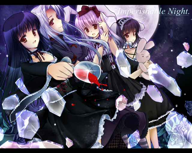 houraisan kaguya+inaba tewi+reisen udongein inaba+yagokoro eirin