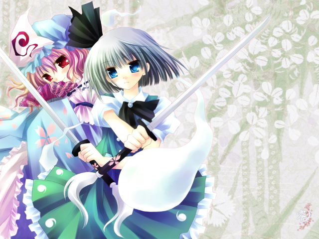 konpaku youmu+konpaku youmu (ghost)+saigyouji yuyuko