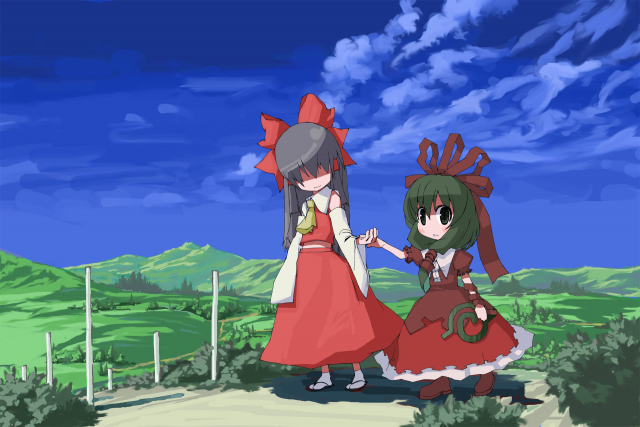 hakurei reimu+kagiyama hina