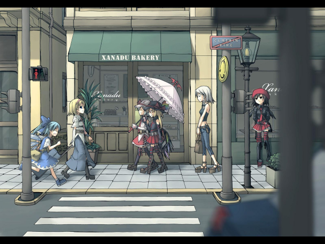 alice margatroid+cirno+flandre scarlet+izayoi sakuya+remilia scarlet+shameimaru aya