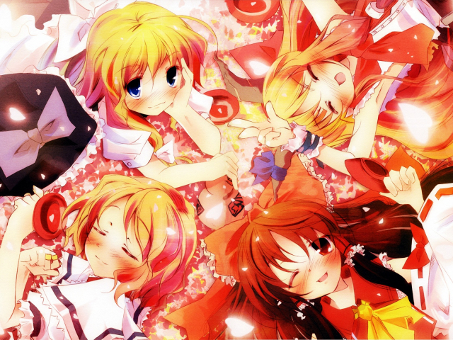hakurei reimu+ibuki suika+kirisame marisa