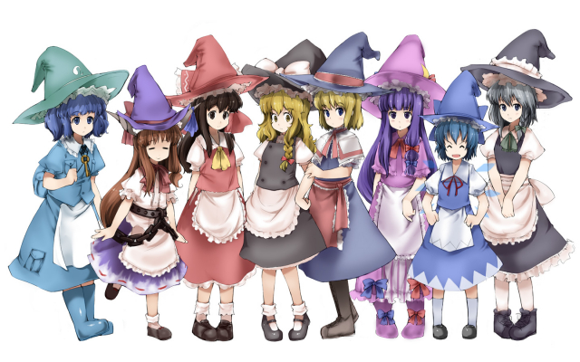 alice margatroid+cirno+hakurei reimu+ibuki suika+izayoi sakuya+kawashiro nitori+kirisame marisa+patchouli knowledge