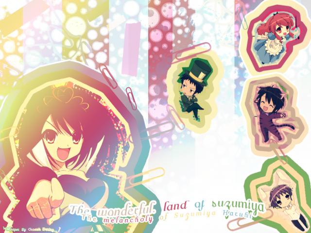 alice (wonderland)+asahina mikuru+cheshire cat+koizumi itsuki+kyon+mad hatter+nagato yuki+queen of hearts+suzumiya haruhi+white rabbit