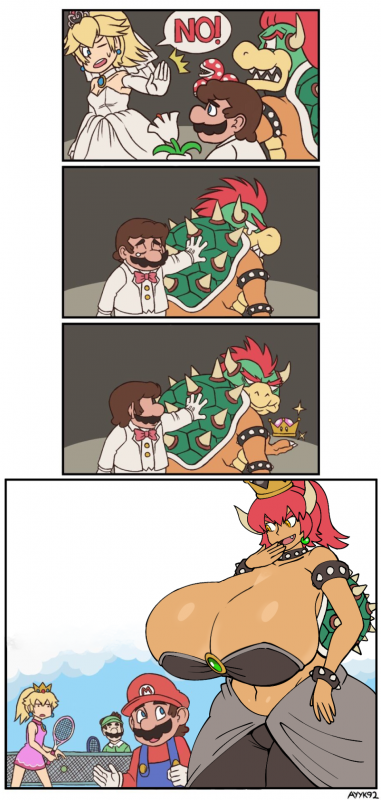 bowser+bowsette+luigi+mario+piranha plant+princess peach