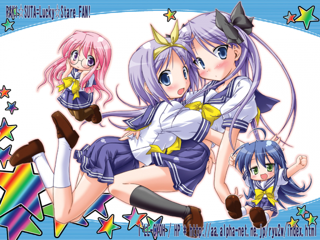 hiiragi kagami+hiiragi tsukasa+izumi konata+takara miyuki