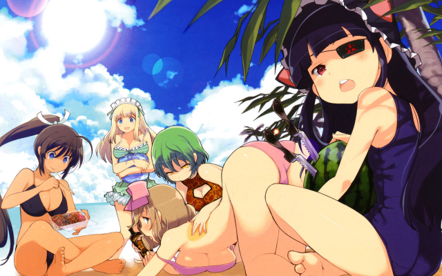 haruka (senran kagura)+hikage (senran kagura)+homura (senran kagura)+mirai (senran kagura)+yomi (senran kagura)