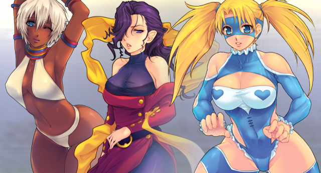 elena (street fighter)+rainbow mika+rose (street fighter)