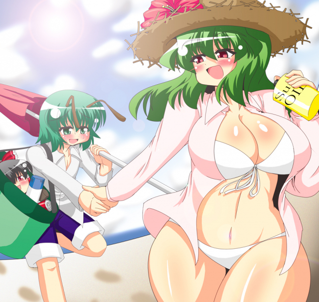 hakurei reimu+kazami yuuka+wriggle nightbug