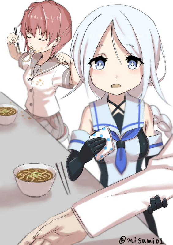 admiral (kantai collection)+kinu (kantai collection)+umikaze (kantai collection)