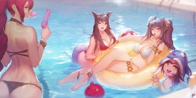 ahri+lulu (league of legends)+sarah fortune+sona buvelle