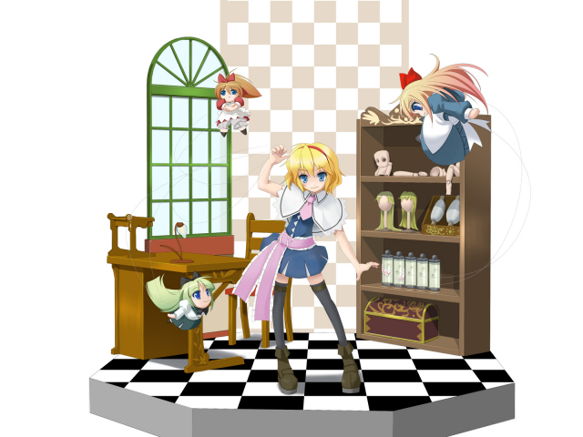 alice margatroid+hourai doll+shanghai doll