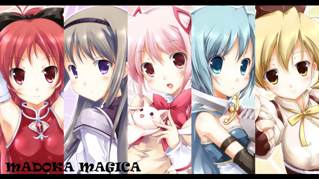 akemi homura+kaname madoka+kyubey+miki sayaka+sakura kyouko+tomoe mami