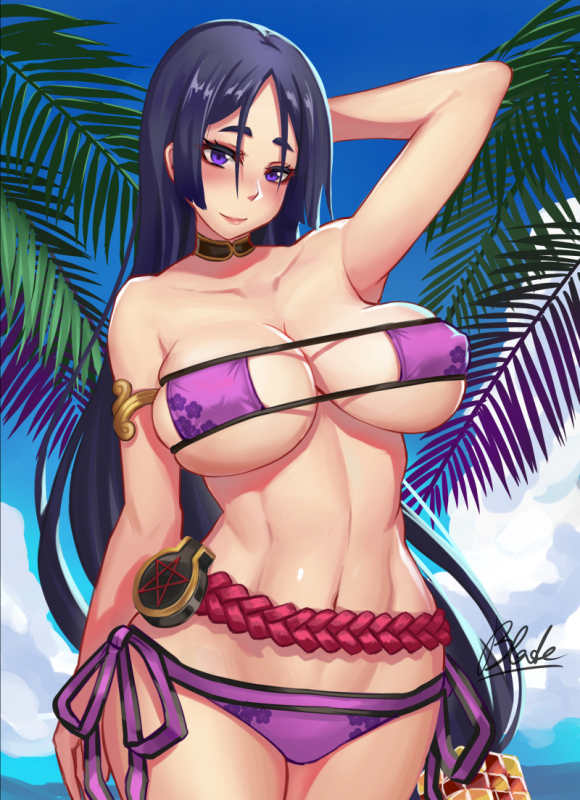 minamoto no raikou (fate grand order)+minamoto no raikou (swimsuit lancer) (fate)