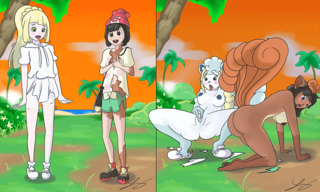 female protagonist (pokemon sm)+lillie (pokemon)+pokémon (species)+vulpix